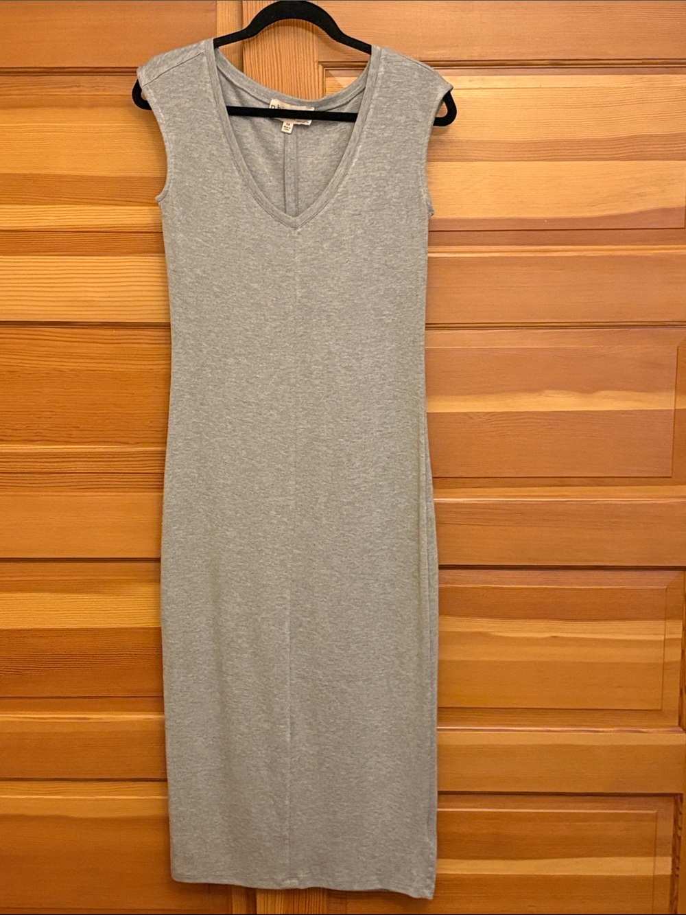 Sleeveless V-Neck Maxi Dress in Light Gray